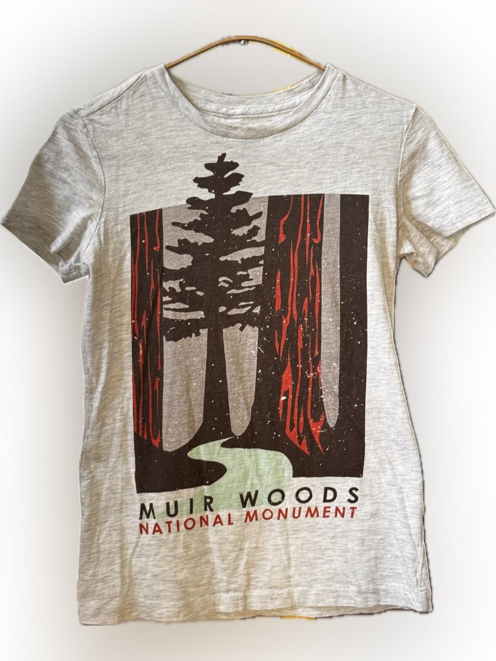 Parks Project Light Gray Muir Woods Graphic Tee with Red and Green Accents